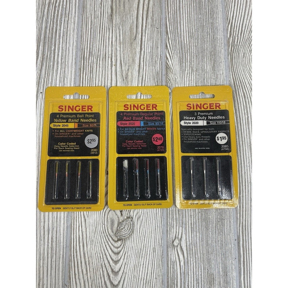 Singer Sewing Machine Needles Lot of 3 Packs Ball Point Regular Heavy Duty 2020